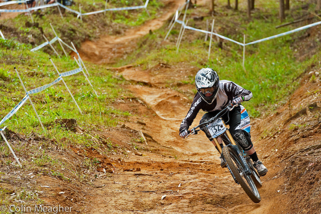 Loic Bruni of Lapierre coming home as the fastest junior at the Pietermaritzburg UCI World Cup DH. And placing 27th overall.