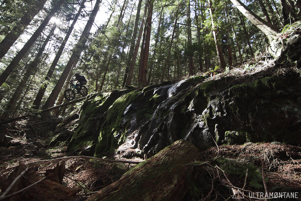 This was the biggest drop of the trip to Bowen Island. It seemed fairly effortless to him.