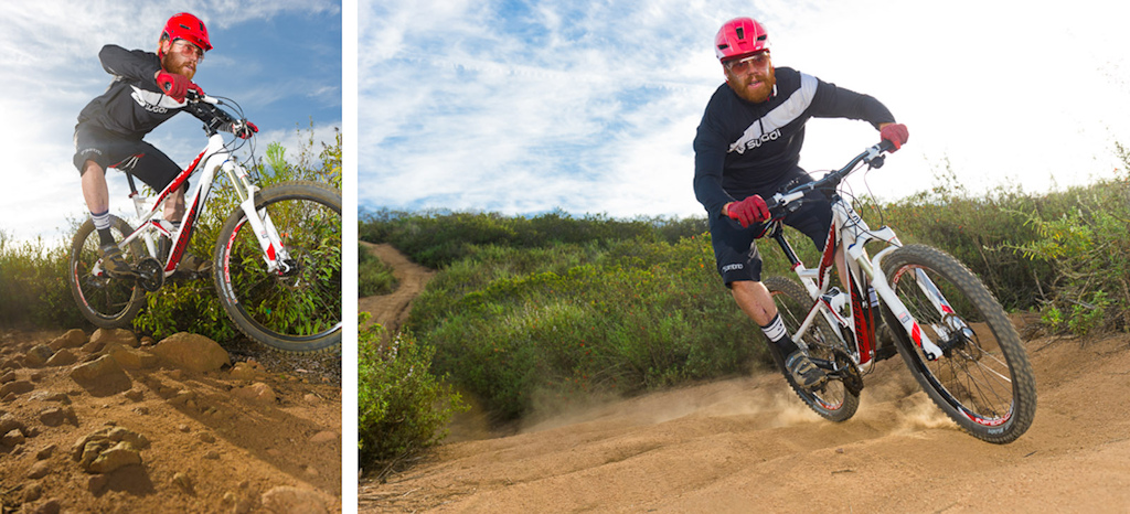 Ken Wood rides a Cannondale Jekyll during the Pinkbike All Mountain Bike Shoot Out