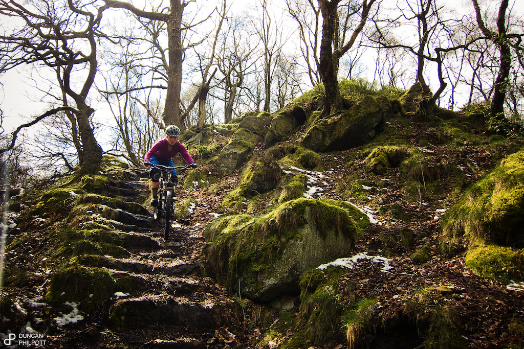 Strange day some of the singletrack was dry and dusty some of it covered in snow and the rest a river from snow melt http www.duncanphilpott.com