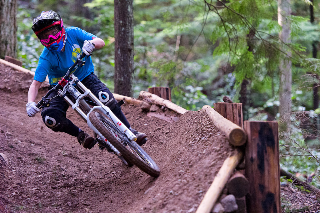 Holly Feniak rides her bicycle on the sunshine coast of BC