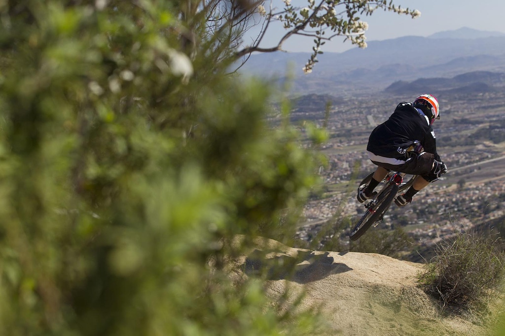 Aaron Gwin testing Saint in his hometown of temecula california january 2012.