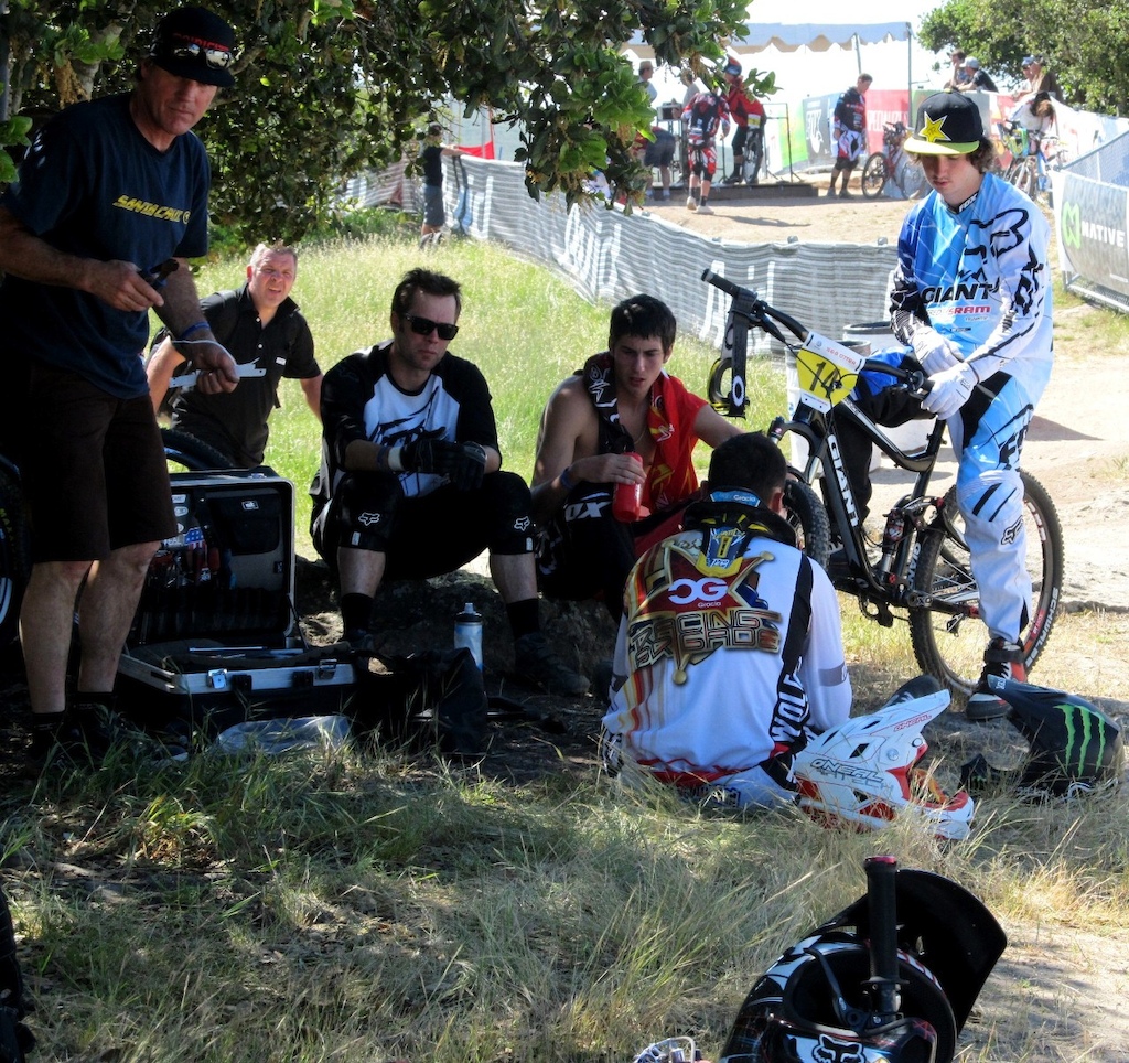 Dual Slalom Gates, relaxing before the race