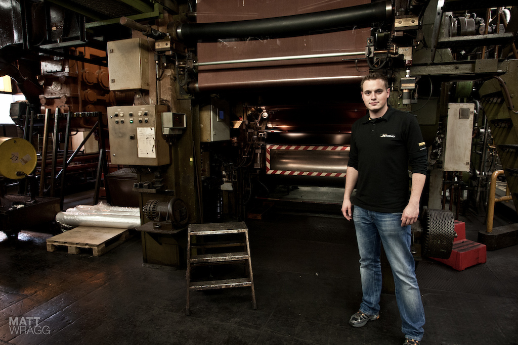 Christian modelling the pressing machine.