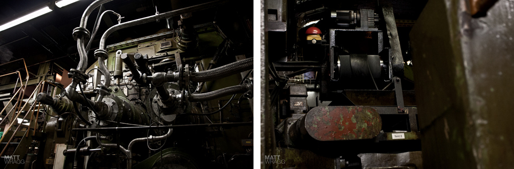 Detail shots of the pressing machine.