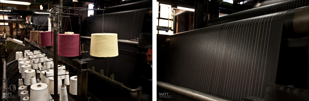 Strands of cotton are run through the rubber so the air can escape later in pressing.
