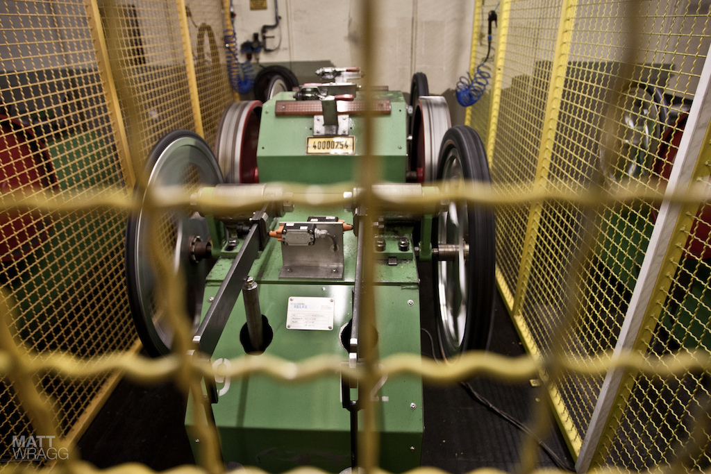 The tyre wear testing machine.