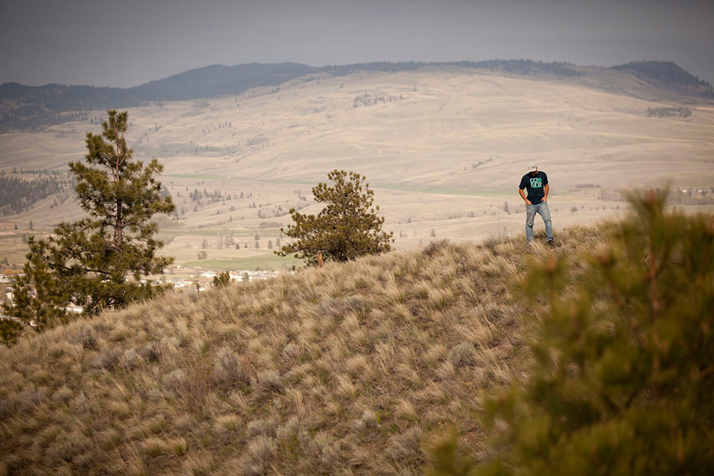 Thomas Vanderham searching for the right terrain in Nicola Valley British Columbia