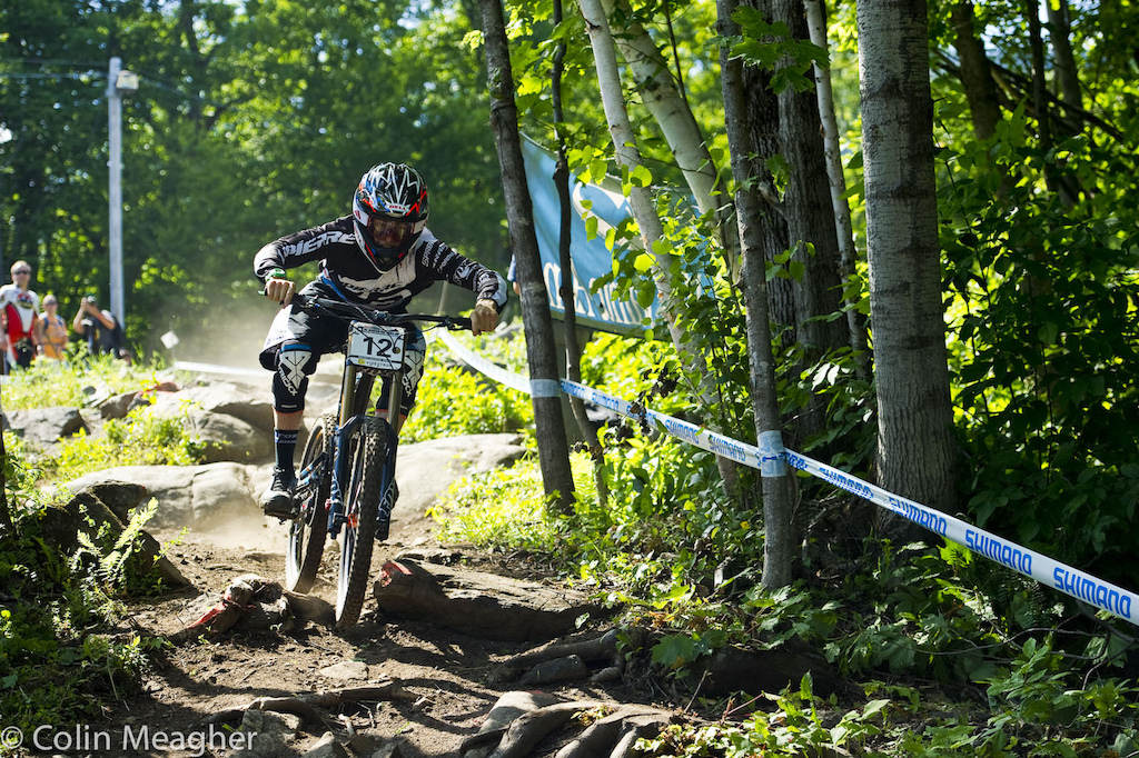 Sam Blenkinsop roared down the hill and onto the hot seat only to be joined by teammates Cam Cole and Patrick Thome shortly there after...Lapierre racing definitely has something good going.