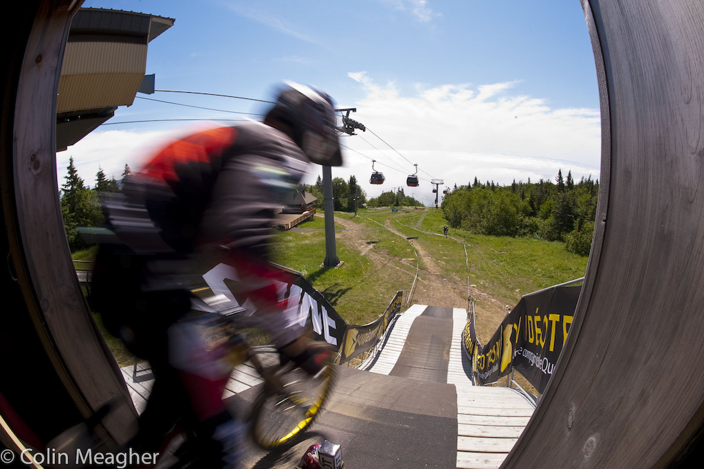 Sick Mick Hannah rolling the start ramp one last time before finals.