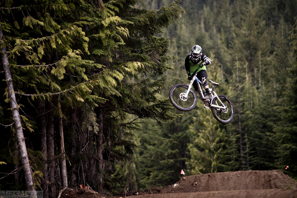 Tristan boosting the smaller jumps of the newly enlarged Crabapple Hits.