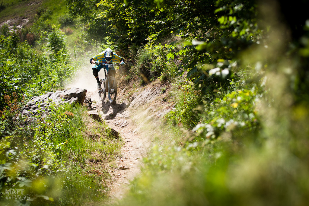 Muscling through the rocks.