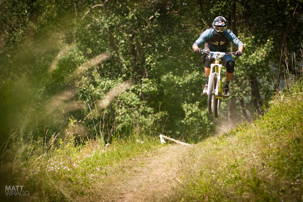 Manuel launching the meadow near the finish.