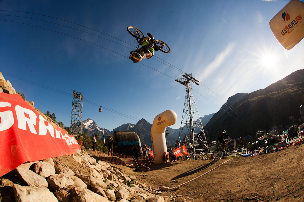 and this is cam Zink flipping his way down on the road gap as well