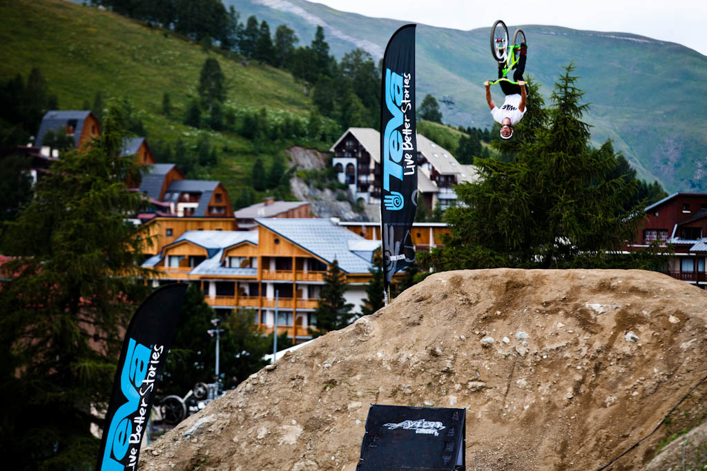 Sam Pilgrim with a rare backflip. It s rare because he s not throwing an additional trick in there. He s got more combos than a fast food restaurant.