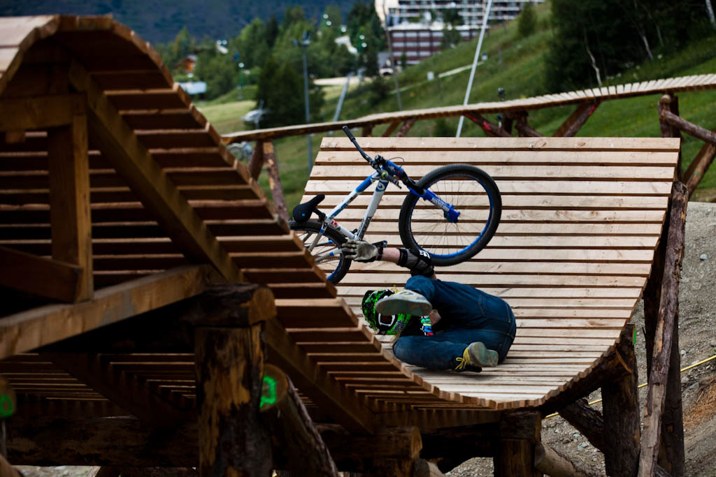 Crashing is never fun. Is falling on wood or dirt better McGarry tests the whale tail