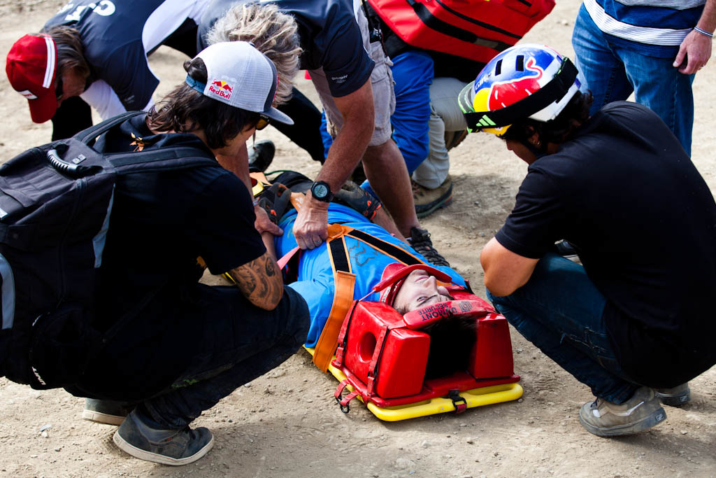 Seeing a friend go down hard is one of the most sickening possible. Yannick and Andreu Laceondguy offer their support.