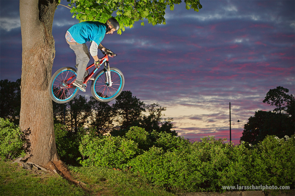 Finnish evening sky at 11 pm isn t the worst sight. Neither is Antti s tree ride to barspin out.