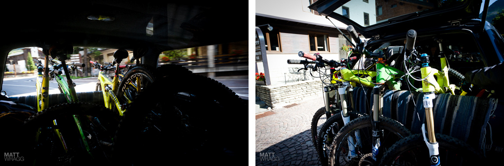 Bikes in the van.