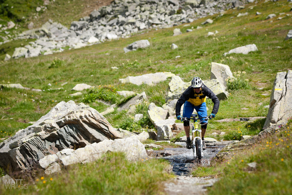 Crossing the stream.