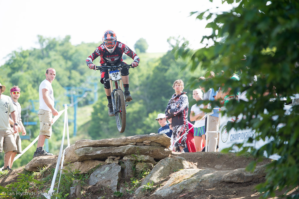 Neko Mulally had really wanted to beat Gwin here and put in a lot of extra time on the course looking for every possible second. After his third place chainless qualifier it looked like finals might be a bit of a battle but it wasn t to be. Second place and 3 seconds behind Gwin.