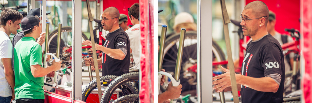 The boys at Sram tried there best to keep everyone happy but wasnt as just coming down with a set of forks and demanding they get fixed - Laurence CE - www.laurence-ce.com