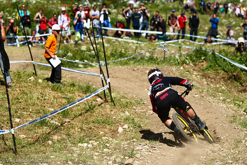 Mick was flaying in the last part of the course.