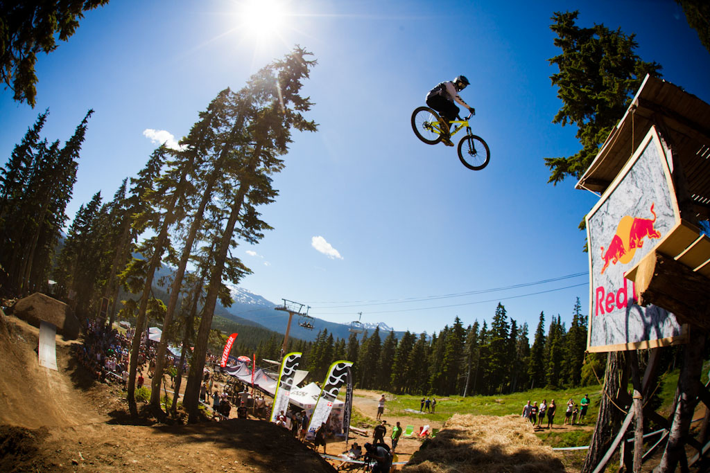 Rheeder in a huge 360 down the huge drop. massive