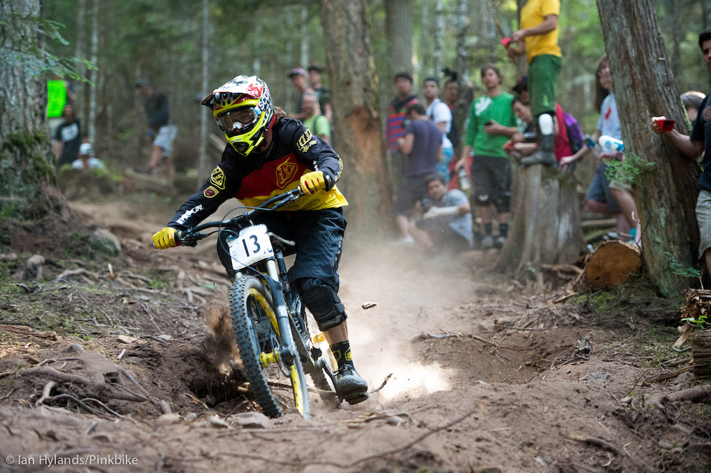 Strobel keeping it wide open through the roots and duff and making it into 10th spot.