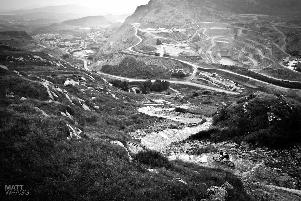 Looking down on the new black run.