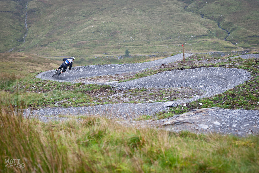 Railing the turns on the blue run.