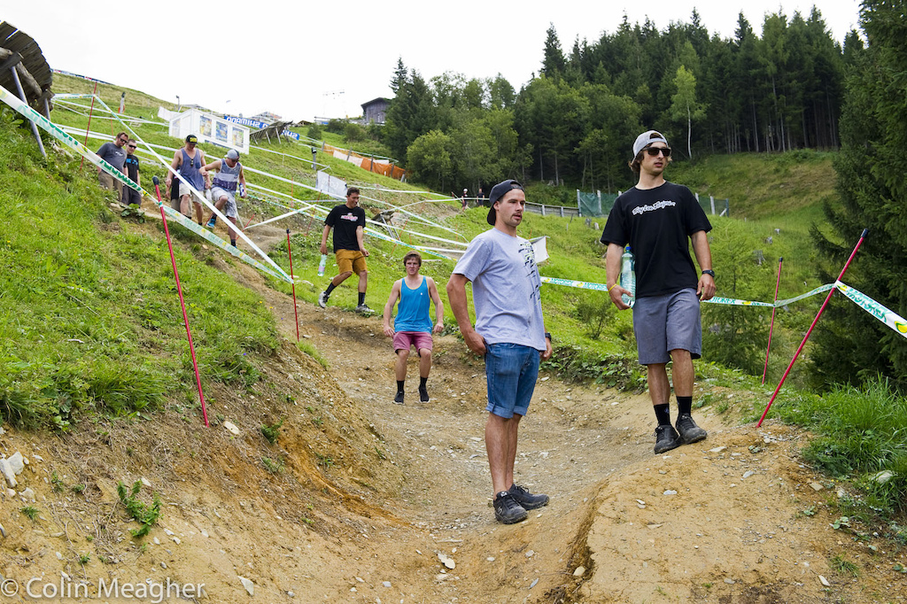 Ah bike park berms. Not sure why Steve Smith looks concerned here--he s got an helluva track record of late on bike park courses.