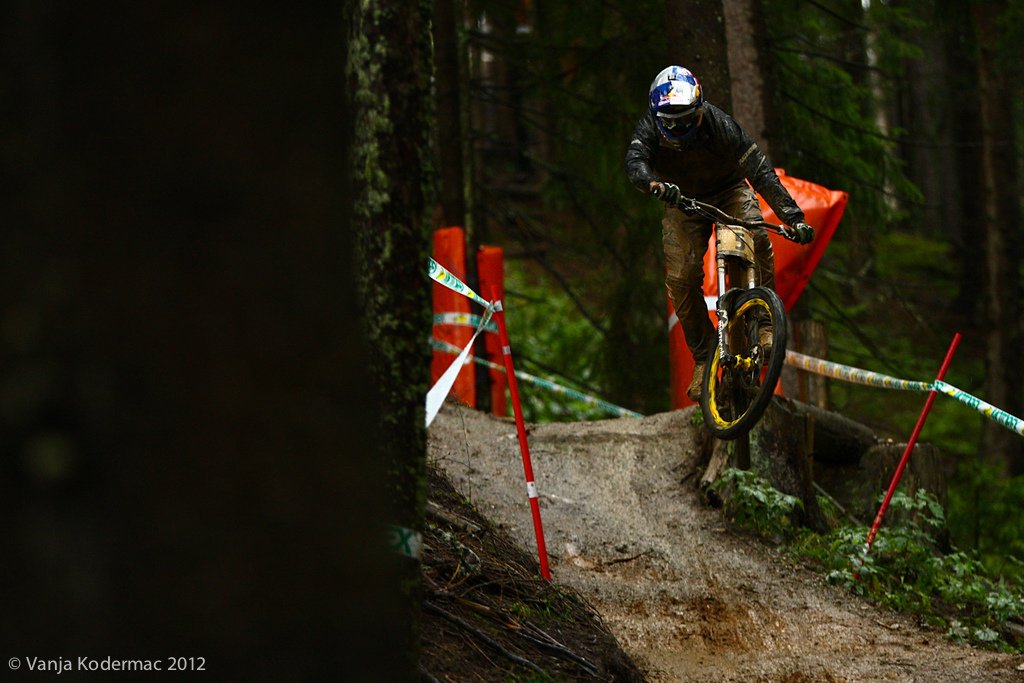 Brook MacDonald. This bike park style course has not much in common with the one from Val d Isere where he grabbed his first world cup win. justsayinandnothingmore