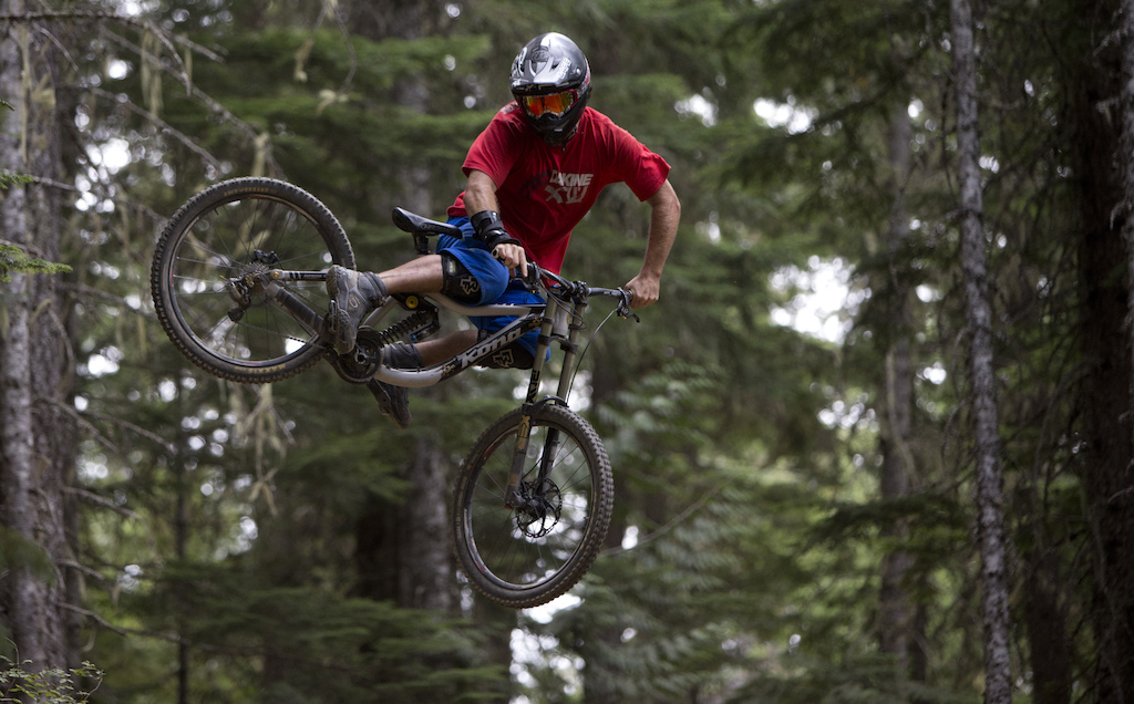 Mountain bike rider Dylan Sherrard is seen riding the Whistler Bike Parkl in Whistler B.C. Monday August 13 2012. THE CANADIAN PRESS Jonathan Hayward