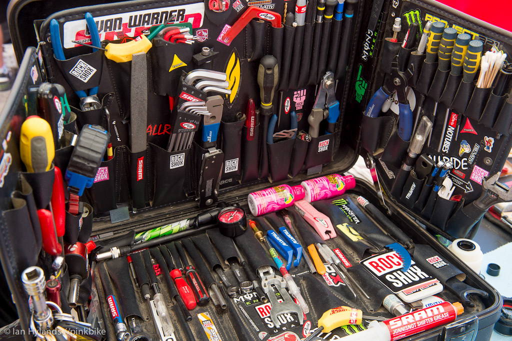 Tools and a couple of 5 hour energy cans...