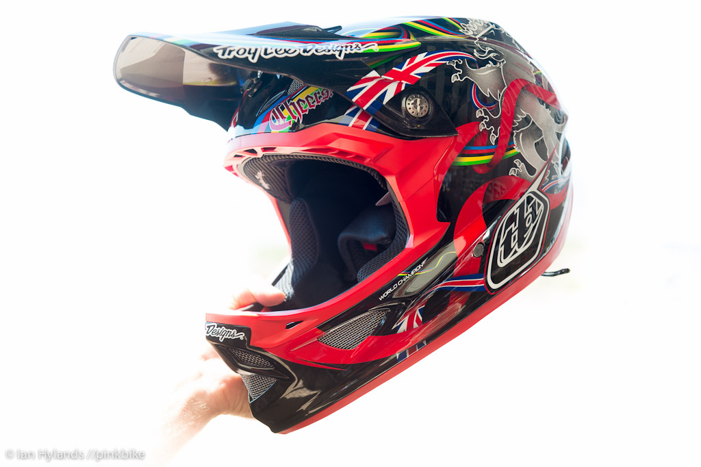 The Troy Lee Designs D3 helmet with Steve Peat graphics you can buy this one...