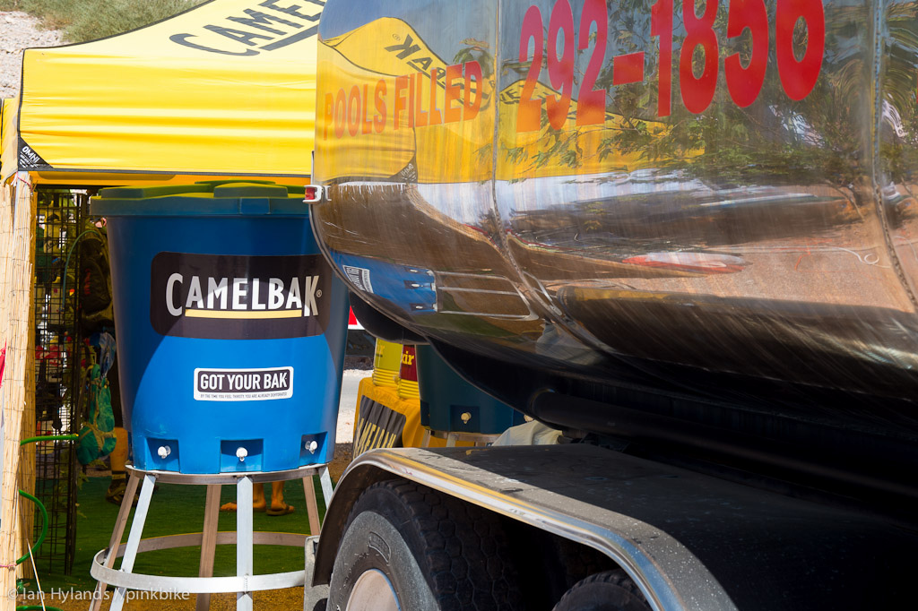 Camelbak was giving away water enough to fill a swimming pool or two...