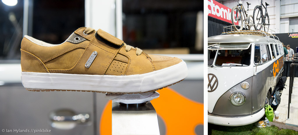DZR makes waterproof SPD compatible sneakers. And they brought a sweet VW window van as well.