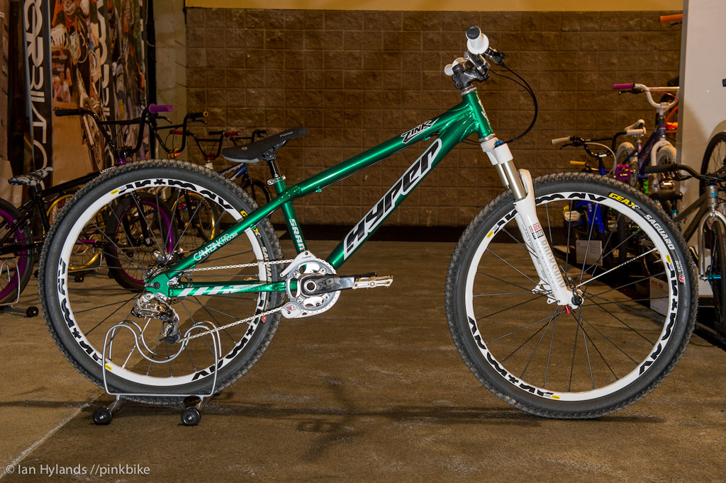 Hyper had a prototype Cam Zink hardtail on display.