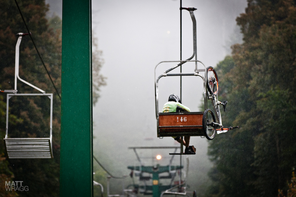 Heading up for the first run.
