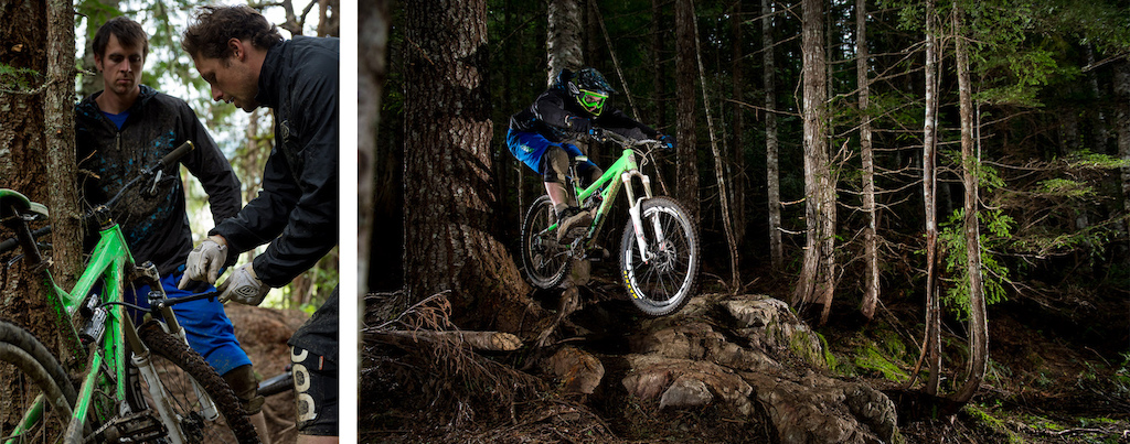 Rockshox suspension testing at Whistler with Mike Levy and Brad Walton