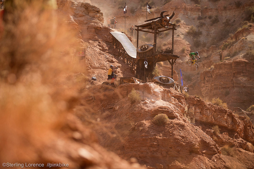 Kinrade battling the winds...at 2012 Redbull Rampage