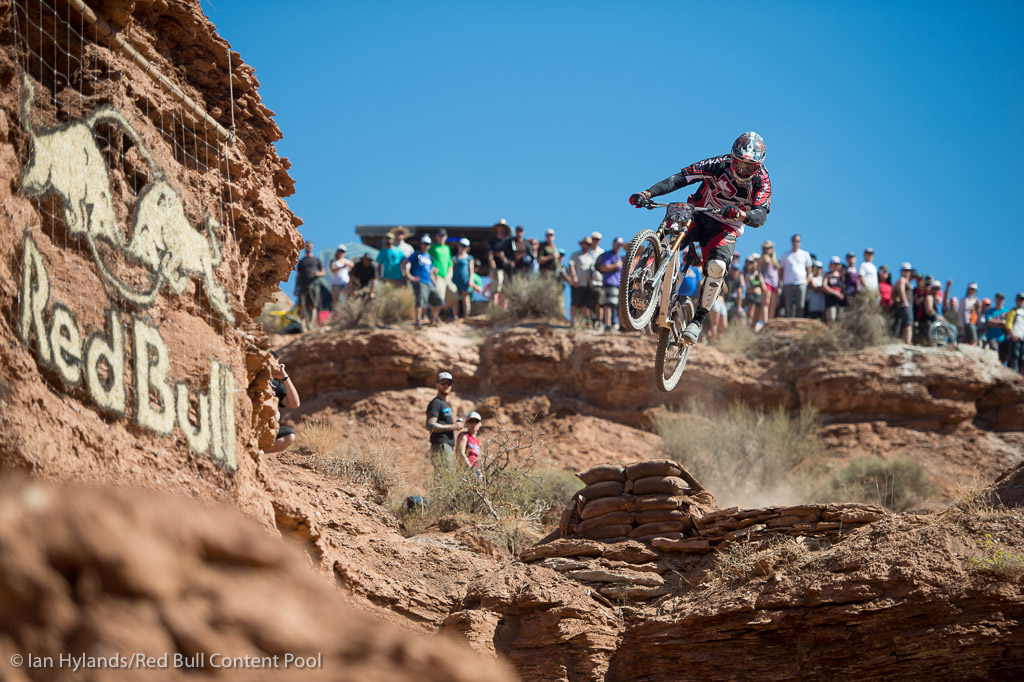 Thomas Vanderham rides in the finals at Red Bull Rampage in Virgin Utah on 7 October 2012