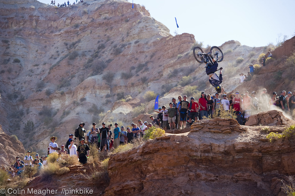 Sorge throwing down for the crowd on the bottom half of the track.