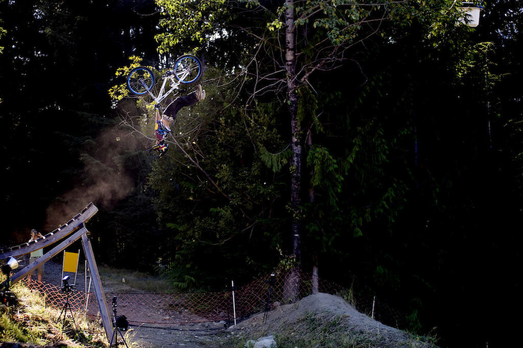 Cameron McCaul doing a superflip during Crankworx in 2008 I think.