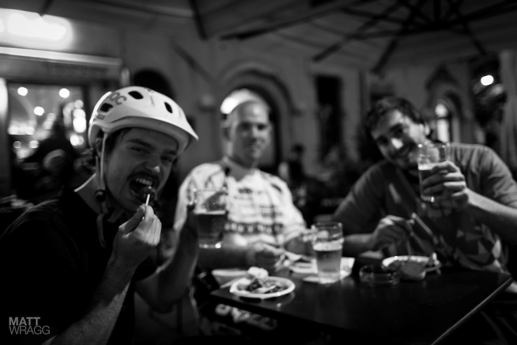Beers at the end of a good day on the trails.