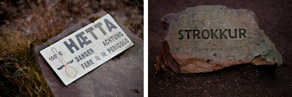 signs at geisers