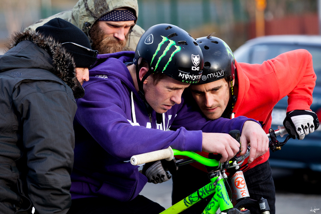 ben emil sam and grant are checking the footage at veho muvi camera