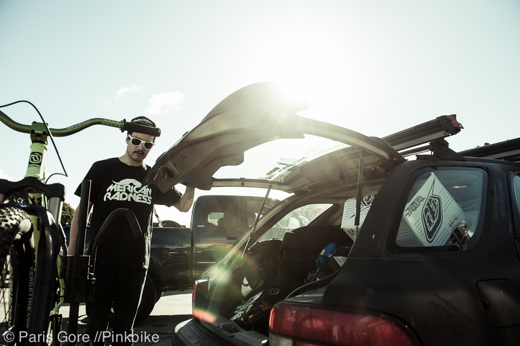 Seattle to San Fran in one night we did it. Steven preps up for todays practice
