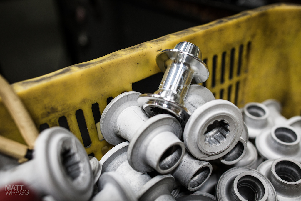 A CNC d and polished hub among the raw ones.